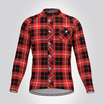 Plaid Checkered Shirt V18 Men's LS Cycling Jersey Plaid Checkered Shirt V18 Men's LS Cycling Jersey