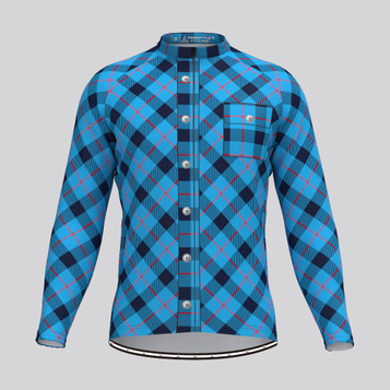 Plaid Checkered Shirt V10 Men's LS Cycling Jersey Plaid Checkered Shirt V10 Men's LS Cycling Jersey