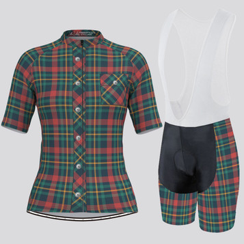 Plaid Checkered Shirt V28 Women's Cycling Kit Plaid Checkered Shirt V28 Women's Cycling Kit