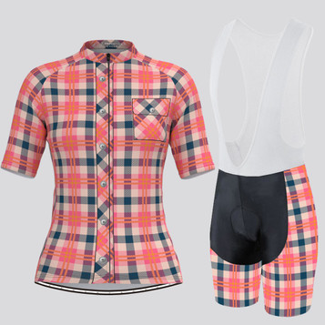 Plaid Checkered Shirt V30 Women's Cycling Kit Plaid Checkered Shirt V30 Women's Cycling Kit