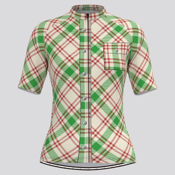 Plaid Checkered Shirt V26 Women's Cycling Jersey Plaid Checkered Shirt V26 Women's Cycling Jersey