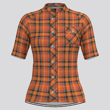 Plaid Checkered Shirt V25 Women's Cycling Jersey Plaid Checkered Shirt V25 Women's Cycling Jersey