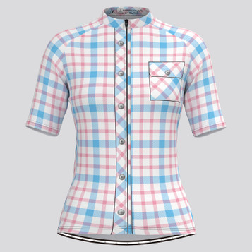 Plaid Checkered Shirt V23 Women's Cycling Jersey Plaid Checkered Shirt V23 Women's Cycling Jersey