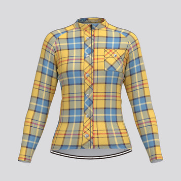 Plaid Checkered Shirt V20 Women's LS Cycling Jersey Plaid Checkered Shirt V20 Women's LS Cycling Jersey