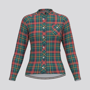 Plaid Checkered Shirt V28 Women's LS Cycling Jersey Plaid Checkered Shirt V28 Women's LS Cycling Jersey