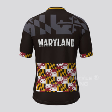 Maryland Flag Short Sleeve Cycling Jersey for Men Bicycle Jersey Pro Team Ciclismo Ropa Green MTB