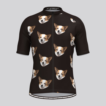 Custom Pup Face V5 Men's Jersey-Black