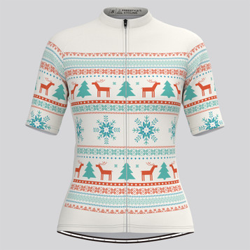 Women's Classic Ugly Christmas sweater Cycling Jersey - Beige Women's Classic Ugly Christmas sweater Cycling Jersey - Beige