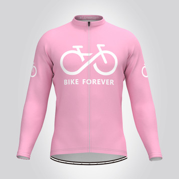 Men's Bike Forever LS Cycling Jersey - Ice Pink Men's Bike Forever LS Cycling Jersey - Ice Pink