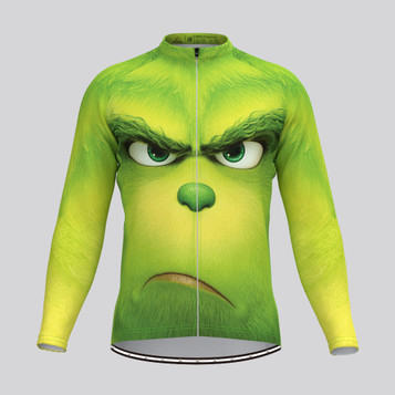 The Grinch Face  Men's LS Cycling Jersey