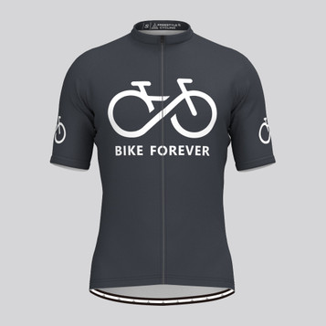 Bike Forever Men's Cycling Jersey-Dark Grey