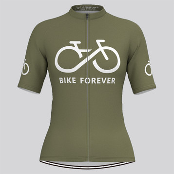 Women's Bike Forever Cycling Jersey-Olive