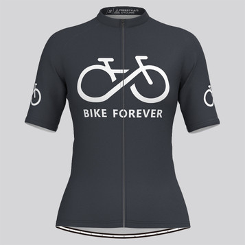 Women's Bike Forever Cycling Jersey-Dark Grey