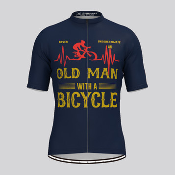 Old Man Bike Heartbeat Men's Cycling Jersey - Black Old Man Bike Heartbeat Men's Cycling Jersey - Black