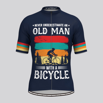 Old Man Bike Adventure Men's Cycling Jersey - Black Old Man Bike Adventure Men's Cycling Jersey - Black