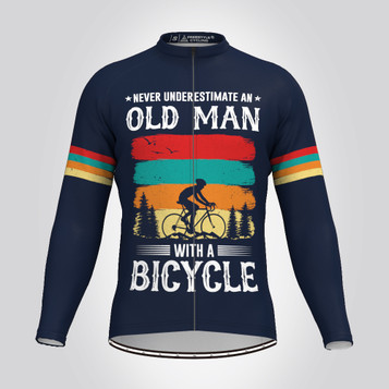 Old Man Bike Adventure Men's LS Cycling Jersey - Black