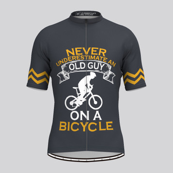 Old Guy On A Bicycle Cycling Jersey - Graphite Old Guy On A Bicycle Cycling Jersey - Graphite