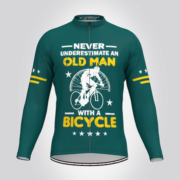 Men's Old Man Long Sleeve V1 Cycling Jersey - Green