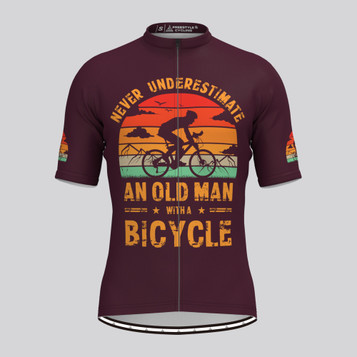 Men's Old Man Sunset Cycling Jersey - Claret Men's Old Man Sunset Cycling Jersey - Claret