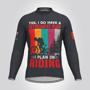 Retirement Plan On Cycling Men's Adventure LS Cycling Jersey - Graphite