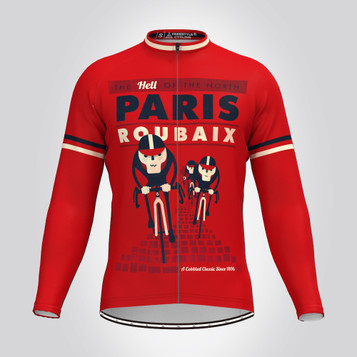 Paris Roubaix the Hell of the North Men's LS Cycling Jersey