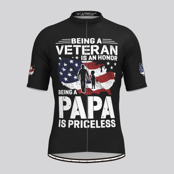 Being A Veteran Is An Honor Being Papa is Priceless Men's Cycling Jersey