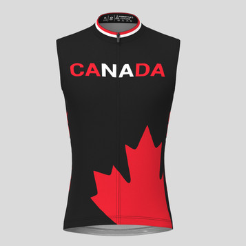 Canada Maple leaf Men's Sleeveless Cycling Jersey - Black/Red Canada Maple leaf Men's Sleeveless Cycling Jersey - Black/Red