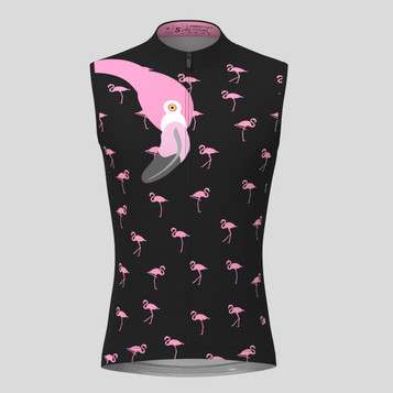 Pink Flamingo Themed Sleeveless Cycling Jersey