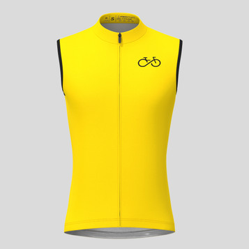 Bike Forever Men's Cycling Sleeveless Jersey Yellow