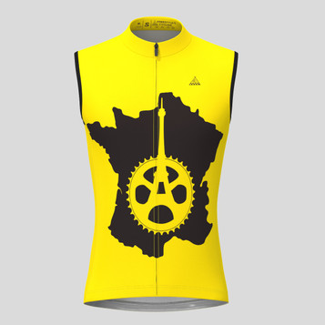 France Map Eiffel Tower Men's Sleeveless Cycling Jersey