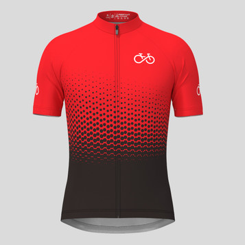 Bike Forever Gradient Dots Men's Cycling Jersey - Red