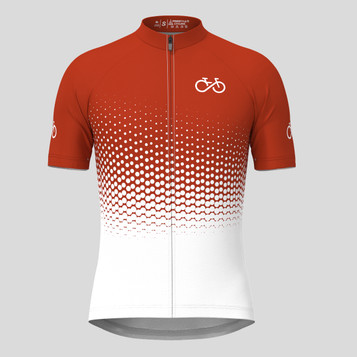 Bike Forever Gradient Dots Men's Cycling Jersey - Brick