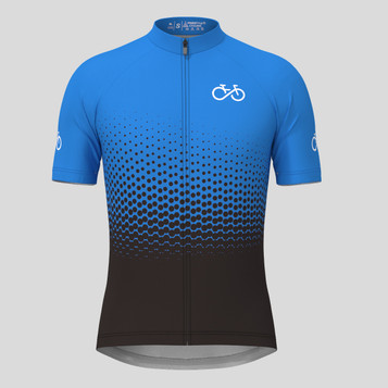 Bike Forever Gradient Dots Men's Cycling Jersey - Blue