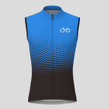 Bike Forever Gradient Dots Men's Sleeveless Cycling Jersey - Blue