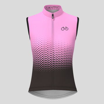 Women's Bike Forever Gradient Dots Sleeveless Cycling Jersey -  Neo Pink Women's Bike Forever Gradient Dots Sleeveless Cycling Jersey -  Neo Pink