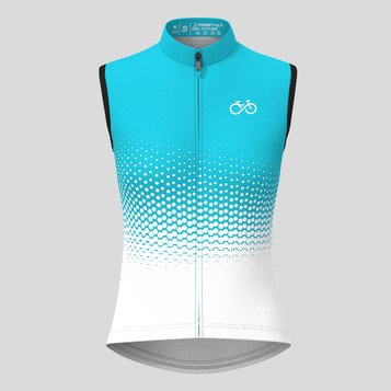 Women's Bike Forever Gradient Dots Sleeveless Cycling Jersey -  Ocean Women's Bike Forever Gradient Dots Sleeveless Cycling Jersey -  Ocean