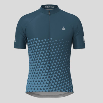 Gradient Triangle Men's Cycling Jersey - Gray Blue