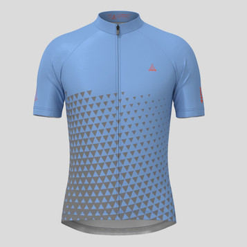 Gradient Triangle Men's Cycling Jersey - Gray Blue