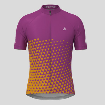 Gradient Triangle Men's Cycling Jersey - Purple/Mustard