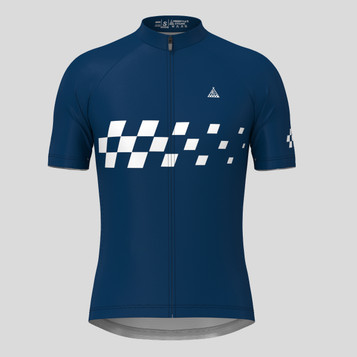 Men's Gradient Race Flag Cycling Jersey - Navy