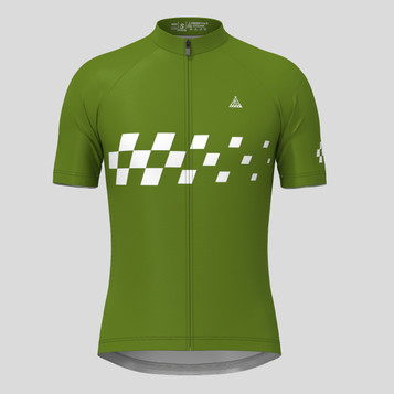 Men's Gradient Race Flag Cycling Jersey - Moss
