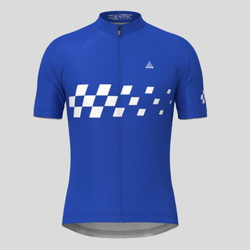 Men's Gradient Race Flag Cycling Jersey - Blue