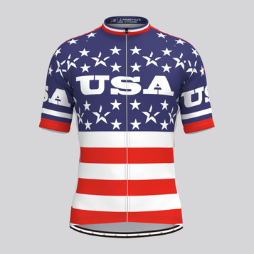 USA Stars Stripe Flag Men's Cycling Jersey USA Stars Stripe Flag Men's Cycling Jersey
