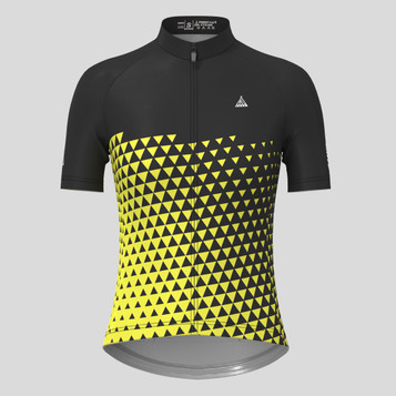 Women's Gradient Triangle Cycling Jersey - Black/Yellow
