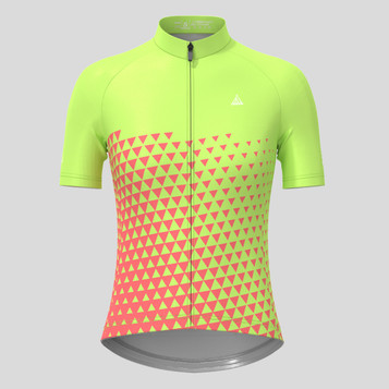 Women's Gradient Triangle Cycling Jersey - Green/Guava