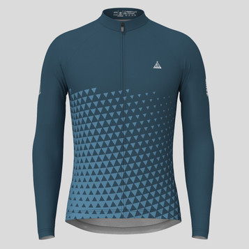 Gradient Triangle Men's LS Cycling Jersey - Gray Blue