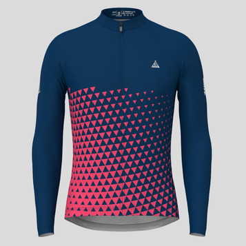 Gradient Triangle Men's LS Cycling Jersey - Navy/Pink