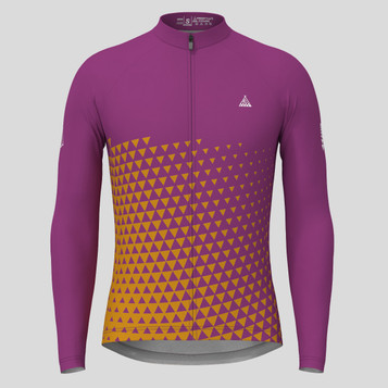 Gradient Triangle Men's LS Cycling Jersey -Purple/Mustard