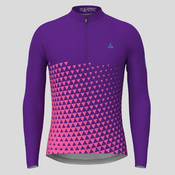 Gradient Triangle Men's LS Cycling Jersey -Purple/Pink