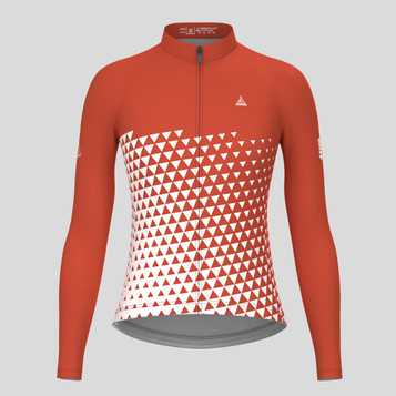 Women's Gradient Triangle LS Cycling Jersey - Brick